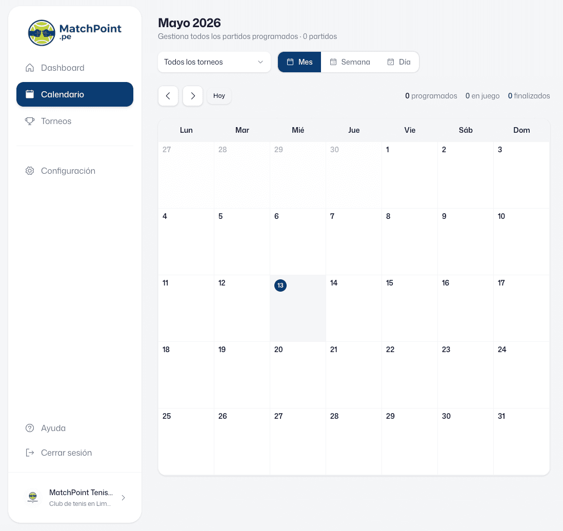MatchPoint Organizer Dashboard